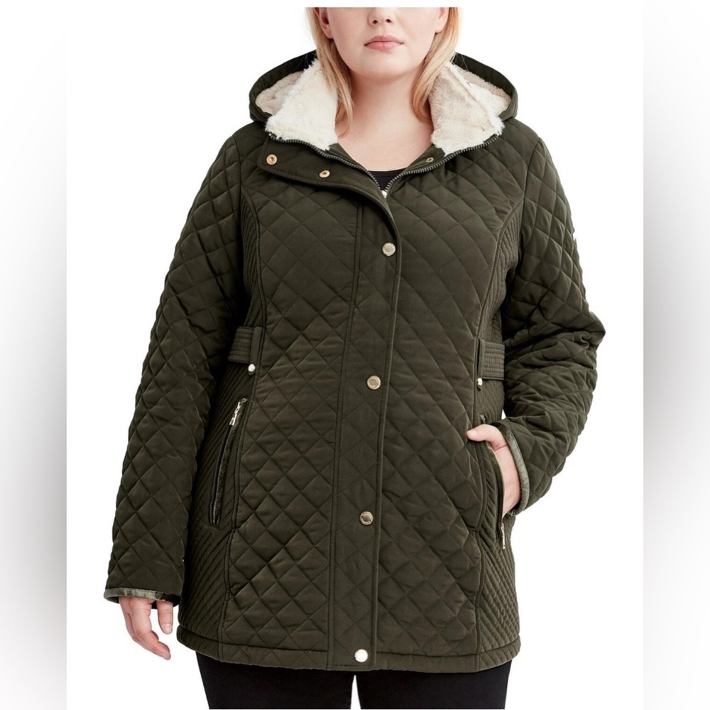Laundry By Shelli Segal Quilted Puffer Jacket - Dark Green